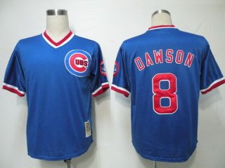 Chicago Cubs #8 Andre Dawson 1988 Blue Throwback Jersey