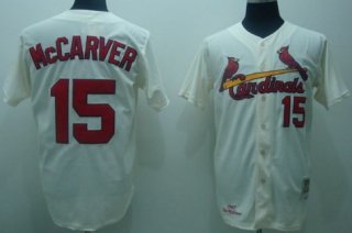 St. Louis Cardinals #15 Tim McCarver 1967 Cream Throwback Jersey