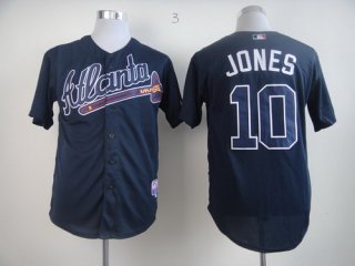 Atlanta Braves #10 Chipper Jones Navy Blue Jersey