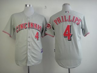 Cincinnati Reds #4 Brandon Phillips Gray Jersey