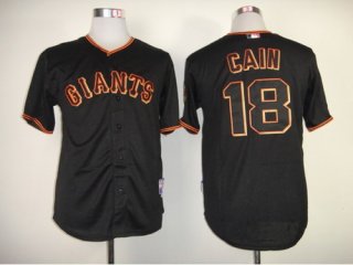 San Francisco Giants #18 Matt Cain Black Jersey