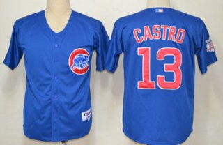 Chicago Cubs #13 Starlin Castro Blue Jersey