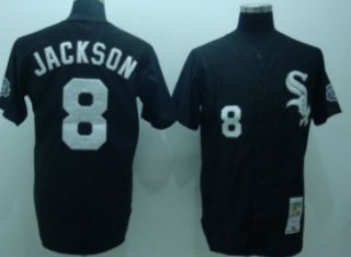 Chicago White Sox #8 Bo Jackson 1991 Black Throwback Jersey