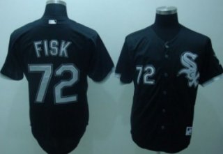 Chicago White Sox #72 Carlton Fisk Black Jersey