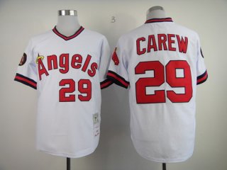 LA Angels of Anaheim #29 Rod Carew 1982 White Throwback Jersey