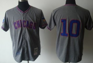 Chicago Cubs #10 Ron Santo 1969 Gray Wool Throwback Jersey