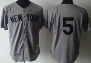 New York Yankees #5 Joe DiMaggio 1939 Gray Wool Throwback Jersey