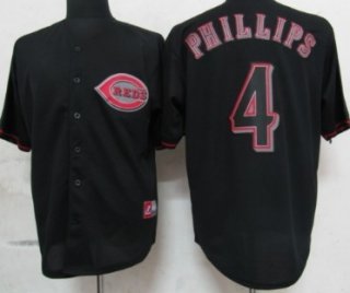 Cincinnati Reds #4 Brandon Phillips Black Fashion Jersey