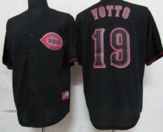 Cincinnati Reds #19 Joey Votto Black Fashion Jersey