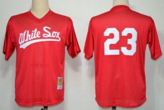 Chicago White Sox #23 Robin Ventura 1990 Mesh BP Red Throwback Jersey