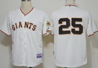 San Francisco Giants #25 Barry Bonds Cream Cool Base Jersey