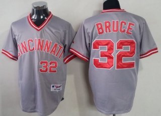 Cincinnati Reds #32 Jay Bruce Gray Pullover Jersey