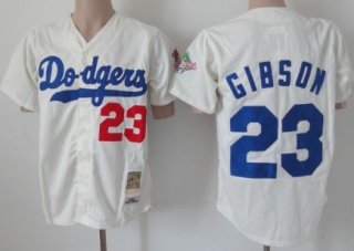 Los Angeles Dodgers #23 Kirk Gibson 1968 Cream Throwback Jersey