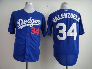 Los Angeles Dodgers #34 Fernando Valenzuela Blue Jersey