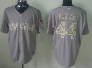 Chicago Cubs #44 Anthony Rizzo Gray With Camo Jersey