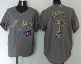 Toronto Blue Jays #7 Jose Reyes Gray With Camo Jersey