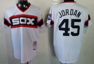 Chicago White Sox #45 Michael Jordan 1983 White Pullover Throwback Jersey