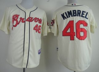 Atlanta Braves #46 Craig Kimbrel Cream Jersey