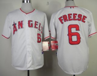 LA Angels of Anaheim #6 David Freese White Jersey