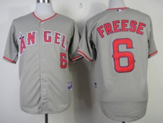 LA Angels of Anaheim #6 David Freese Gray Jersey