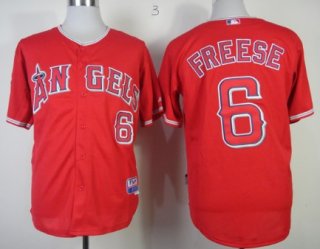 LA Angels of Anaheim #6 David Freese Red Jersey