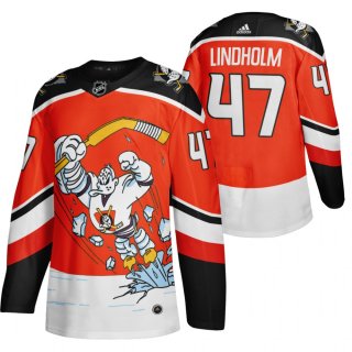 Anaheim Ducks #47 Hampus Lindholm Red Men's Adidas 2020-21 Reverse Retro Alternate NHL Jersey