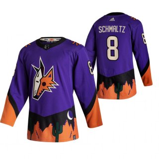 Arizona Coyotes #8 Nick Schmaltz Purple Men's Adidas 2020-21 Reverse Retro Alternate NHL Jersey