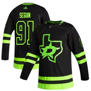 Dallas Stars #91 Tyler Seguin Black Men's Adidas 2020-21 Reverse Retro Alternate NHL Jersey