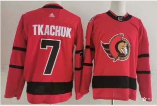 Ottawa Senators #7 Brady Tkachuk Red Men's Adidas 2020-21 Reverse Retro Alternate NHL Jersey