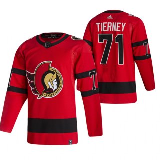 Ottawa Senators #71 Chris Tierney Red Men's Adidas 2020-21 Reverse Retro Alternate NHL Jersey