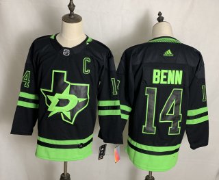 Men's Dallas Stars #14 Jamie Benn Black Adidas 2020-21 Alternate Authentic Player NHL Jersey