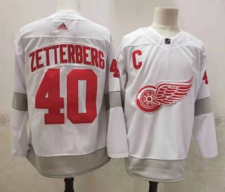 Men's Detroit Red Wings #40 Henrik Zetterberg White Adidas 2020-21 Alternate Authentic Player NHL Jersey