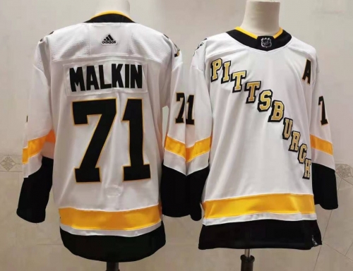 Men's Pittsburgh Penguins #71 Evgeni Malkin White Adidas 2020-21 Stitched NHL Jersey