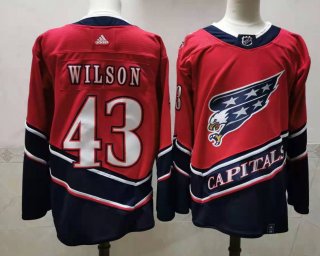 Men's Washington Capitals #43 Tom Wilson Red 2021 Retro Stitched NHL Jersey