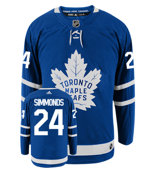 Men's Toronto Maple Leafs #24 Wayne Simmonds Adidas Authentic Home NHL Hockey Jersey