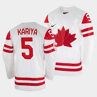 Men's Paul Kariya Canada Hockey White 2022 Winter Olympic #5 Salt Lake City Jersey