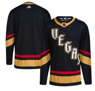 Men's Vegas Golden Knights Blank Black 2022-23 Reverse Retro Stitched Jersey