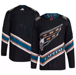 Men's Washington Capitals Blank Black 2022-23 Reverse Retro Stitched Jersey