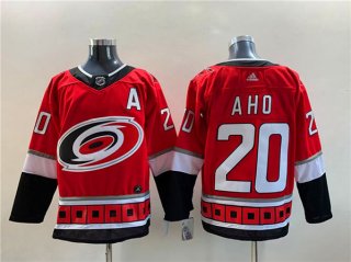 Men's Carolina Hurricanes #20 Sebastian Aho NEW Red Stitched Jersey