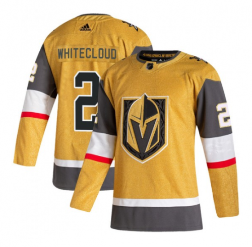 Men's Vegas Golden Knights #2 Zach Whitecloud Gold Stitched Jersey