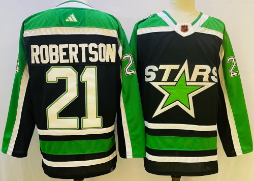 Men's Dallas Stars #21 Jason Robertson Black 2022 Reverse Retro Authentic Jersey