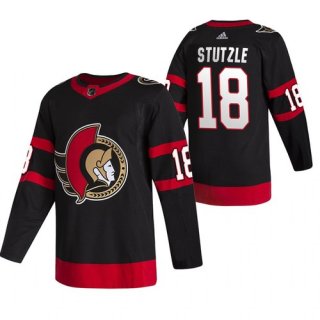 Men's Ottawa Senators #18 Tim Stutzle 2021 Black Stitched NHL Home Jersey