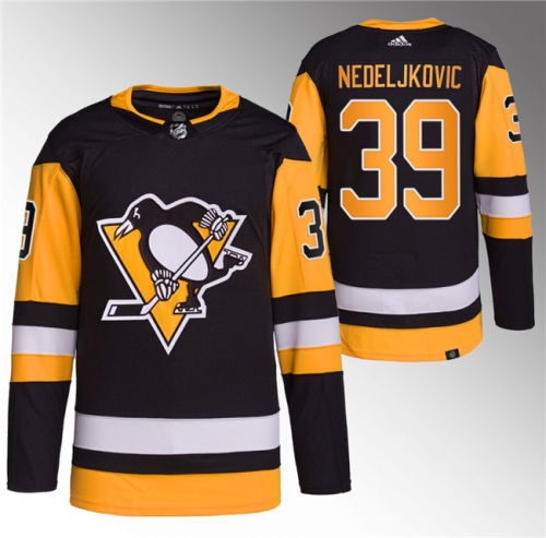 Men's Pittsburgh Penguins #39 Alex Nedeljkovic Black Stitched Jersey