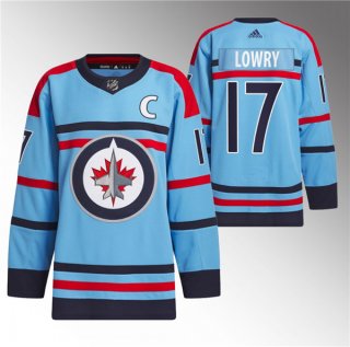 Men's Winnipeg Jets #17 Adam Lowry Light Blue Anniversary Primegreen Stitched Jersey