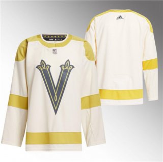 Men's Vegas Golden Knights Blank Cream 2024 Winter Classic Primegreen Stitched Jersey