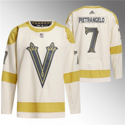 Men's Vegas Golden Knights #7 Alex Pietrangelo Cream 2024 Winter Classic Breakaway Stitched Jersey