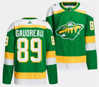 Men's Minnesota Wild #89 Frederick Gaudreau Green 2023-24 Stitched Jersey