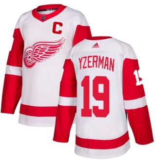 Men's Detroit Red Wings #19 Steve Yzerman White Stitched Jersey