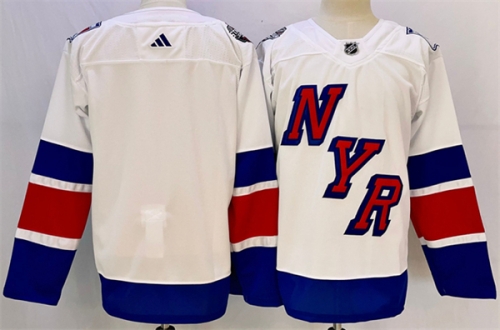 Men's New York Rangers Blank White 2024 Stadium Series Stitched Jersey