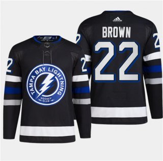 Men's Tampa Bay Lightning #22 Logan Brown Black 2024 Stadium Series Stitched Jersey